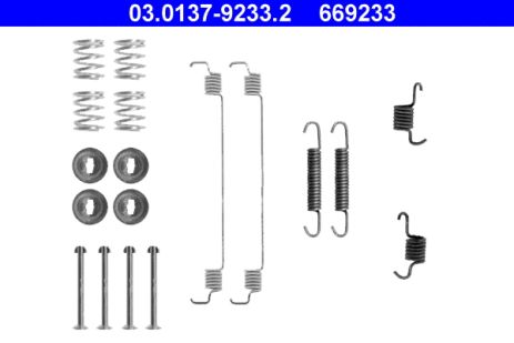 Монтажный к-кт тормозных колодок NISSAN KUBISTAR, RENAULT KANGOO, ATE (03013792332)