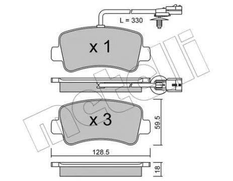 Комплект тормозных колодок OPEL MOVANO, RENAULT MASTER, NISSAN NV400, METELLI (2208990)