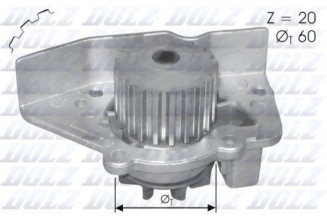 Помпа водяная для PEUGEOT 306, CITROËN XSARA, CITROËN ZX, DOLZ (N406) Помпа водяная для PEUGEOT 306, CITROËN XSARA, CITROËN ZX, DOLZ (N406)