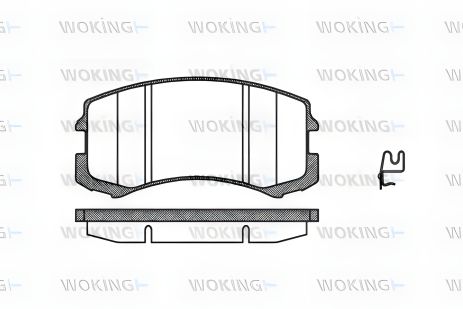 Комплект гальмівних колодок для MITSUBISHI LANCER, WOKING (P865301) Комплект гальмівних колодок для MITSUBISHI LANCER, WOKING (P865301)