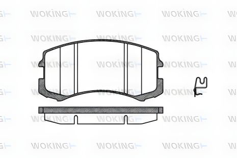 Комплект гальмівних колодок для MITSUBISHI LANCER, WOKING (P865301) Комплект гальмівних колодок для MITSUBISHI LANCER, WOKING (P865301)
