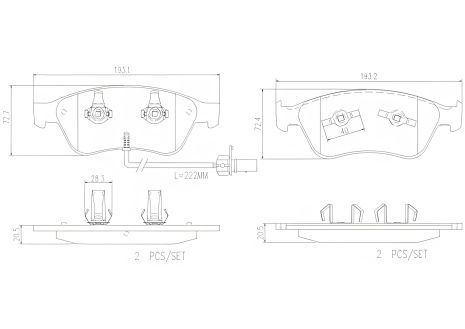 Гальмівний комплект для AUDI A6 і VW PHAETON від BREMBO (P85102)