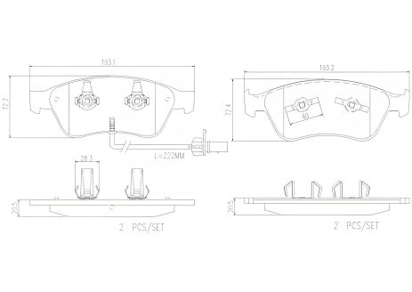 Гальмівний комплект для AUDI A6 і VW PHAETON від BREMBO (P85102)