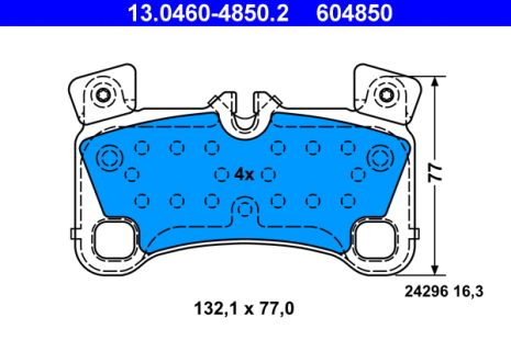 Комплект тормозных колодок AUDI Q7, VW TOUAREG, PORSCHE CAYENNE, ATE (13046048502)