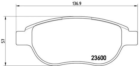 Комплект гальмівних колодок GEELY EMGRAND, FENGXING JOYEAR, PEUGEOT PARTNER, BREMBO (P61068)