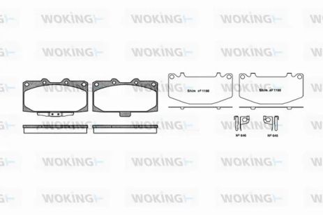 Комплект тормозных колодок SUBARU IMPREZA, WOKING (P499312)