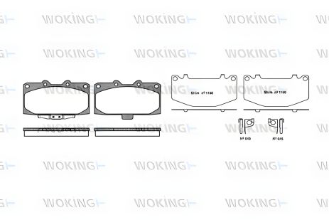 Гальмівних колодок комплект SUBARU IMPREZA, WOKING (P499312)