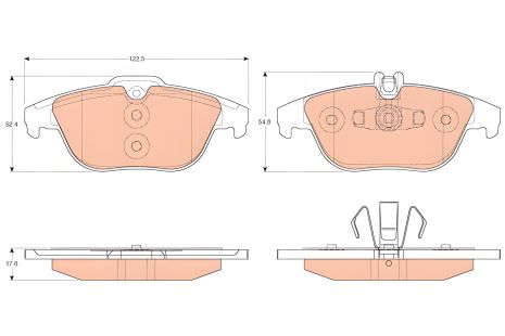 Комплект гальмівних колодок MB (BBDC), MB C-CLASS, MB E-CLASS, TRW (GDB2051) Комплект гальмівних колодок MB (BBDC), MB C-CLASS, MB E-CLASS, TRW (GDB2051)