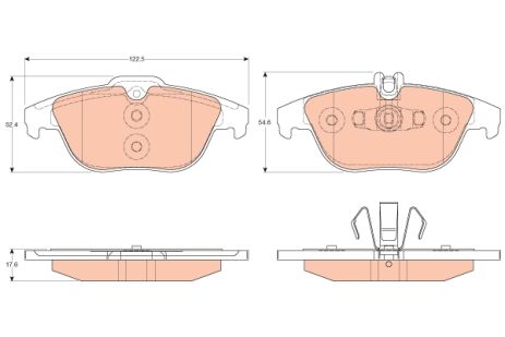 Комплект гальмівних колодок MB (BBDC), MB C-CLASS, MB E-CLASS, TRW (GDB2051)