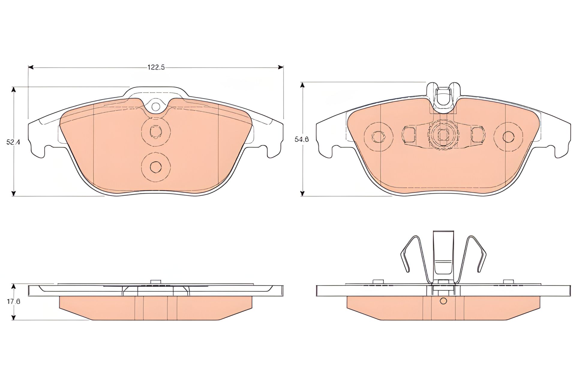 Гальмівні колодки комплект для MB C-CLASS, E-CLASS, TRW (GDB2051) Гальмівні колодки комплект для MB C-CLASS, E-CLASS, TRW (GDB2051)