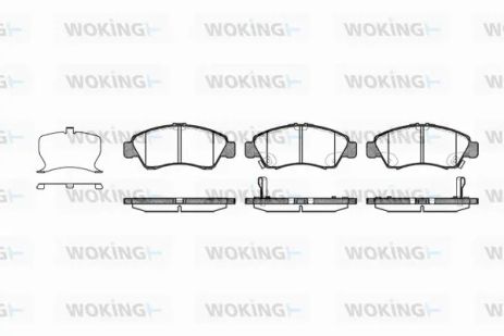 Комплект гальмівних колодок HONDA INSIGHT, HONDA JAZZ, HONDA LOGO, WOKING (P519322)