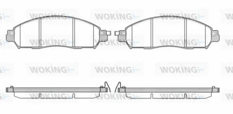 Комплект гальмівних колодок NISSAN NAVARA, NISSAN NP300, WOKING (P1712304)