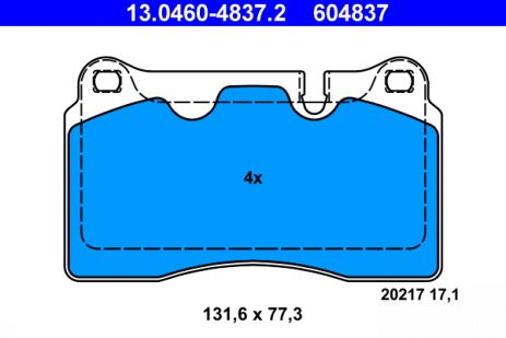 Комплект тормозных колодок LAND ROVER, ATE (13046048372)