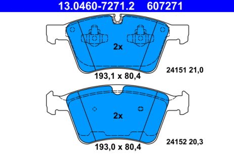 Комплект гальмівних колодок MB GL-CLASS, MB M-CLASS, ATE (13046072712)