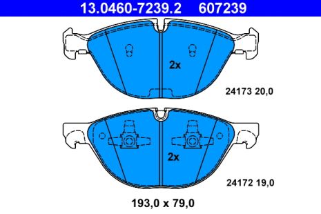 Комплект гальмівних колодок BMW X6, BMW X5, ATE (13046072392)