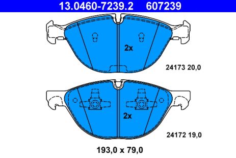 Комплект гальмівних колодок BMW X6, BMW X5, ATE (13046072392)