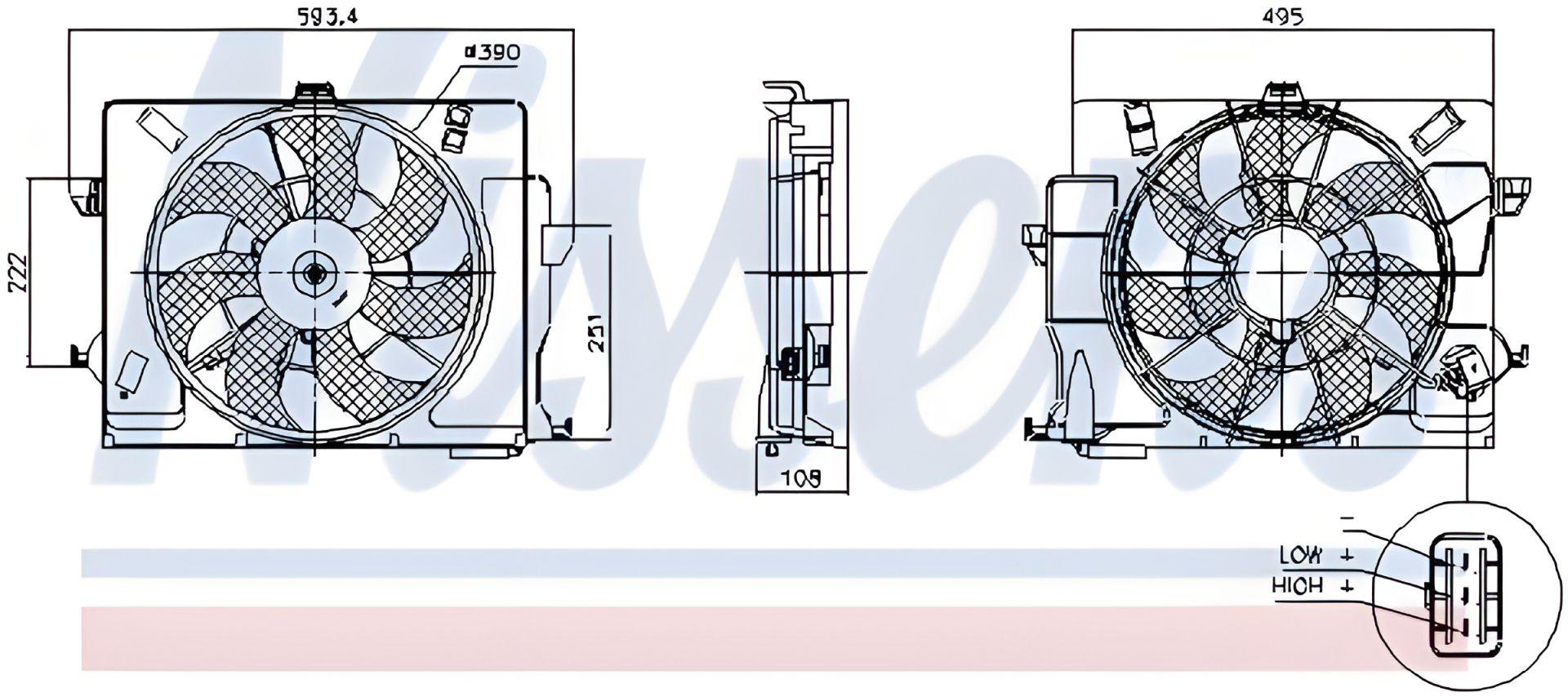 Вентилятор охолодження радіатора KIA RIO, HYUNDAI ACCENT, HYUNDAI VELOSTER, NISSENS (850049) Вентилятор охолодження радіатора KIA RIO, HYUNDAI ACCENT, HYUNDAI VELOSTER, NISSENS (850049)