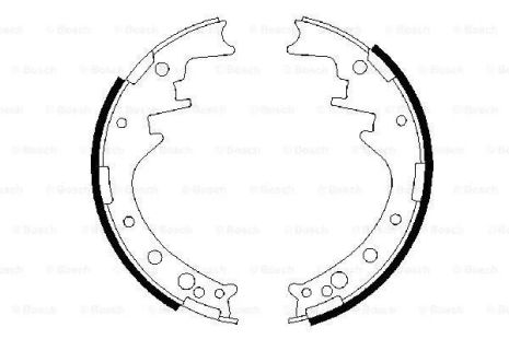 Комплект гальмівних колодок TOYOTA HIACE, VW TARO, TOYOTA HILUX, BOSCH (0986487292)