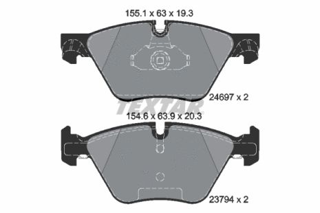 Комплект гальмівних колодок BMW 5, TEXTAR (2469701)
