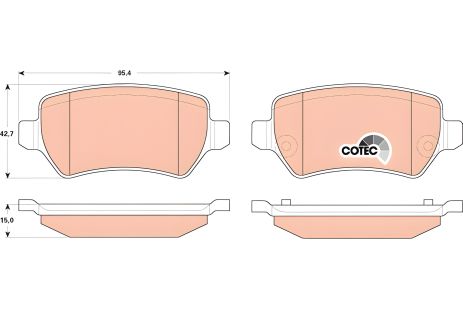 Гальмівних колодок комплект OPEL ZAFIRA, TRW (GDB1831)