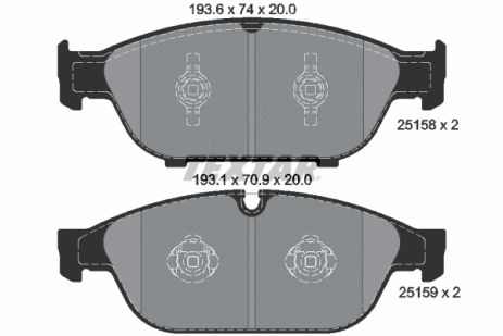 Комплект гальмівних колодок AUDI A6, AUDI A7, AUDI A8, TEXTAR (2515802)