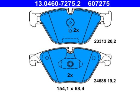 Комплект гальмівних колодок BMW 5, ATE (13046072752)