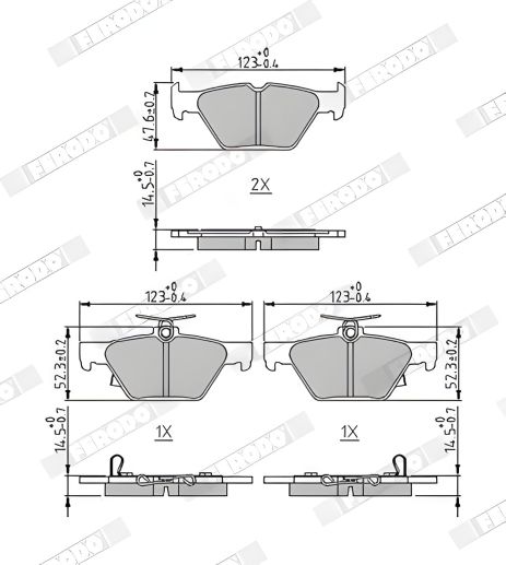 Тормозные колодки SUBARU OUTBACK, XV, FORESTER, FERODO (FDB5244)