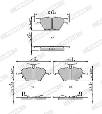 Комплект тормозных колодок SUBARU OUTBACK, SUBARU XV, SUBARU FORESTER, FERODO (FDB5244)