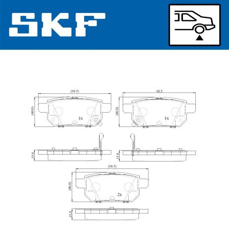 Комплект тормозных колодок SUZUKI SX4, SUZUKI VITARA, SUZUKI SWIFT, SKF (VKBP90192A)