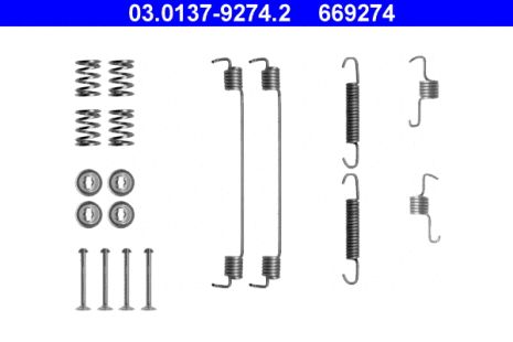 Монтажный к-кт тормозных колодок NISSAN MICRA, DACIA LOGAN, LANCIA YPSILON, ATE (03013792742)