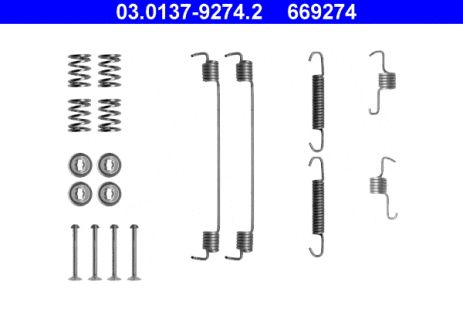Монтажный к-кт тормозных колодок NISSAN MICRA, DACIA LOGAN, LANCIA YPSILON, ATE (03013792742)