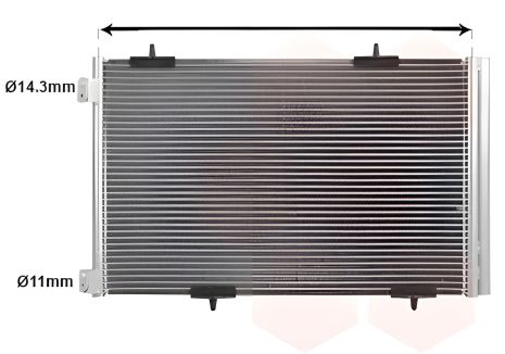 Кондиціонера радіатор, конденсор CITROËN C-ELYSEE, Van Wezel (09005290)