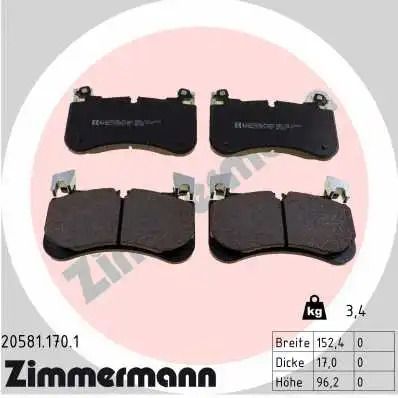 Комплект тормозных колодок LAND ROVER, ZIMMERMANN (205811701)