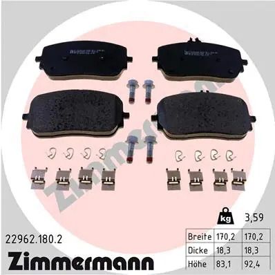 Комплект гальмівних колодок MB GLS, MB GLE, ZIMMERMANN (229621802)