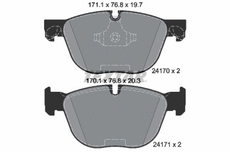 Комплект гальмівних колодок BMW X6, BMW X5, BMW X4, TEXTAR (2417001)