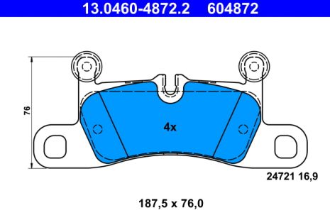 Комплект гальмівних колодок PORSCHE CAYENNE, VW TOUAREG, ATE (13046048722)