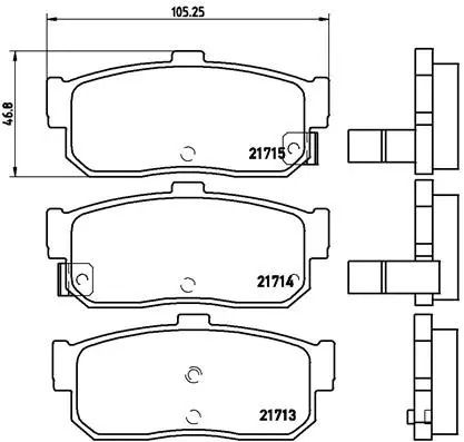 Комплект гальмівних колодок INFINITI I30, NISSAN AVENIR, NISSAN BLUEBIRD, BREMBO (P56029)