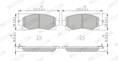 Комплект гальмівних колодок для моделей SUBARU XV, SUBARU FORESTER, SUBARU IMPREZA, виробництво FERODO (FDB5299)