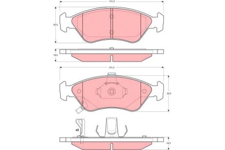 Комплект гальмівних колодок KIA CLARUS, TRW (GDB3173)