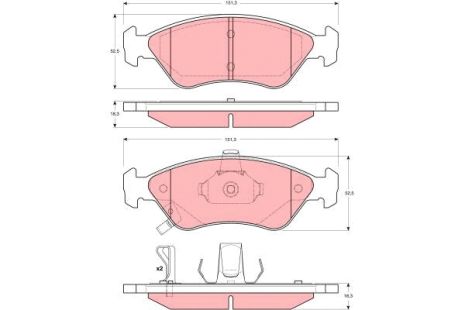 Комплект тормозных колодок KIA CLARUS, TRW (GDB3173)