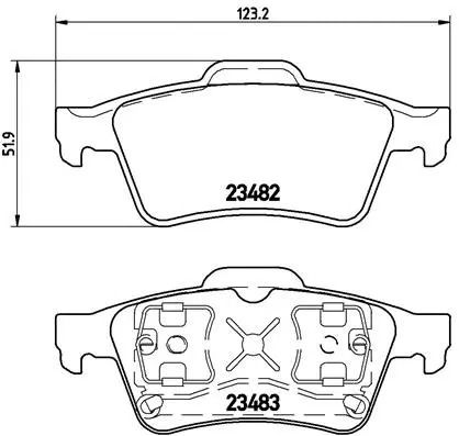 Комплект гальмівних колодок BAIC SENOVA, NISSAN PRIMERA, RENAULT ESPACE, BREMBO (P59044)