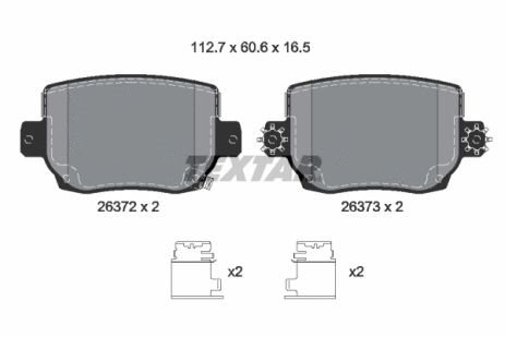 Комплект гальмівних колодок TESLA MODEL, TEXTAR (2637201)