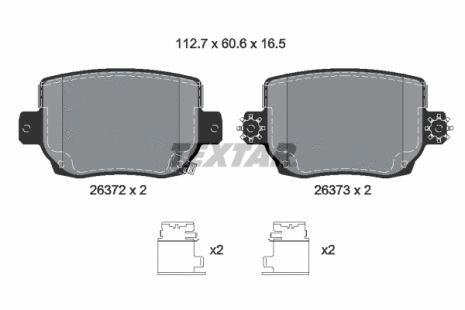 Комплект гальмівних колодок TESLA MODEL, TEXTAR (2637201)