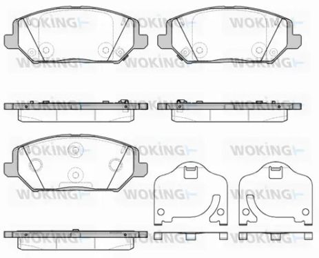 Комплект гальмівних колодок KIA XCEED, HYUNDAI i30, KIA CEED, WOKING (P1683302)
