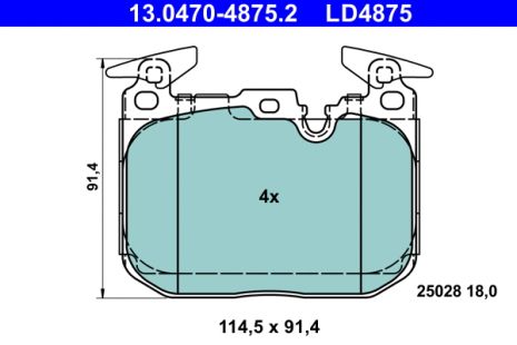 Комплект гальмівних колодок BMW 4, BMW 2, BMW 1, ATE (13047048752)