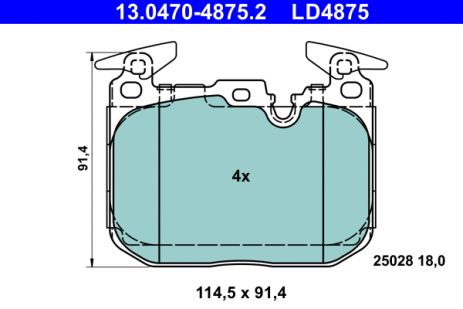 Комплект тормозных колодок BMW 4, BMW 2, BMW 1, ATE (13047048752)