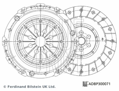 Комплект сцепления FORD TRANSIT, BLUE PRINT (ADBP300071)