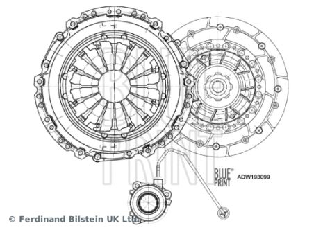 Комплект сцепления OPEL ASTRA, OPEL CORSA, BLUE PRINT (ADW193099)