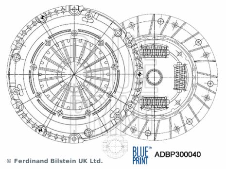Комплект сцепления VW TOURAN, VW CADDY, VW GOLF, BLUE PRINT (ADBP300040)