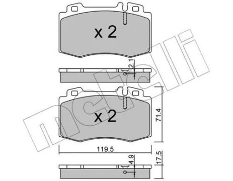 Комплект гальмівних колодок MB (BBDC), MB E-CLASS, METELLI (2205635)